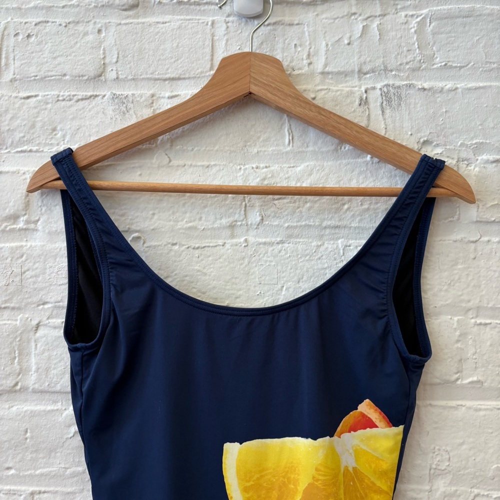 Onia‎ || Kelly One-Piece Orange Slice Swimsuit Navy Large - Picture 2 of 7